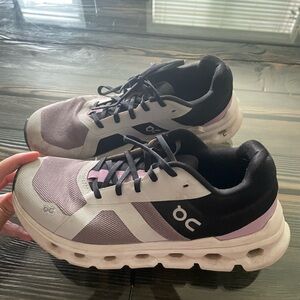 On Running Women's Athletic Shoes - Black, White, Purple
